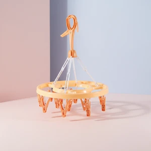 Plastic Round Hanger Peg with 15pcs Clips