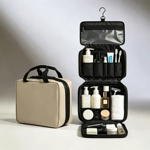 Waterproof Foldable Hanging Travel Bathroom Wash Bag Detachable Compartment Toiletry Double Handheld Cosmetic Storage Bag