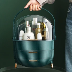 Luxury Cosmetic Storage Box Portable Large-Capacity Organizer Rack for Lipstick and Mask Self-Designed PP Plastic