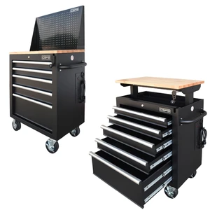 Tool Cabinet 76cm 05 Drawers Roller Trolley OEM Powder Coated Steel ISO9001 Certified Garage Warehouse Storage High Quality