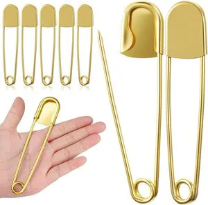 The 5 Inch Gold Color Jumbo Stainless Steel Heavy Duty Safety Pins For Strong Laundry Upholstery Sewing Quilting