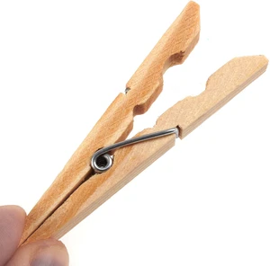 Eco-friendly 7.2cm 24pcs Pine Wooden Peg Wooden Clips Natural Clothes Drying Wooden Clothes Pegs Clothespins