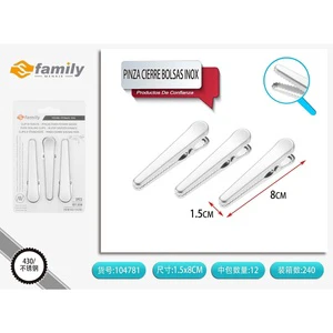 Stainless Steel Bag Clamps 8x1.5x2cm (3 Pack) - Kitchen Accessories