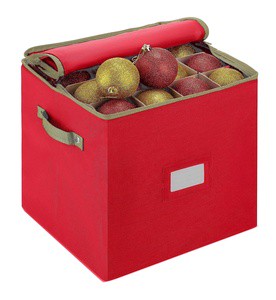 Collapsible Plastic Fabric Holiday Decoration Bauble Tote Balls Christmas Storage Box Bins Custom Color Lightweight