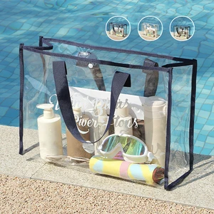 Outdoor Portable Swimming Bag Multifunctional Waterproof Transparent Toiletry Bag Large Capacity Cosmetics Storage Beach Bag
