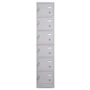 BEMC TU986 Gray Stainless Steel Locker Cabinet with Key Lock 0.5-0.6mm Safe & Secure Easy to Use Home Safe 1600x380x330mm