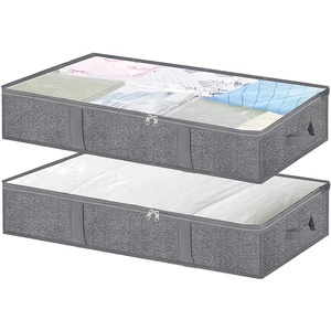 Foldable Large Capacity Under Bed Clothing Bedding Storage Bags Organizer With Strong Handles