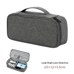 Custom Logo Portable Zipper Digital Accessories Storage Bag USB Wire Storage Case Travel Cable Organizer Pouch