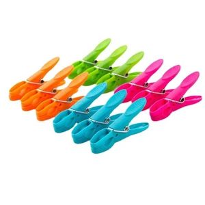 24 Pack Colorful Plastic Clothespins Heavy Duty Laundry Clothes Pins Clips Pegs Drying Line Pegs for Outdoor Clothesline Crafts