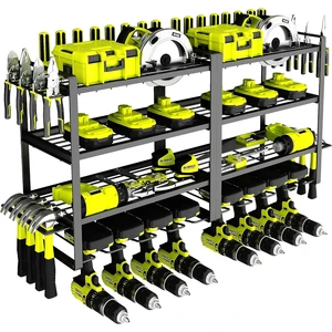 Garage Wall Mounted Metal Power Tool Storage Organizer Rack Holder