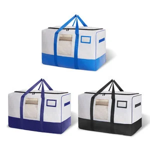 Strong Structure PE High Quality Fashion Reusable Portable Big Capacity Storage Bag for Blanket Clothes Dust and Moving
