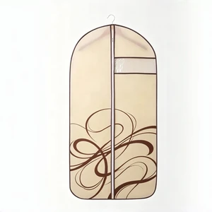 All Clear Non-Woven Fashionable Foldable Garment Bags with Zipper Dustproof & Insect-Proof for Hanging Clothes Closet Storage