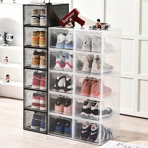 New Sturdy Durable Sneaker Box Space Saving Foldable Shoes Storage Multipurpose Plastic Shoes Organizer Rack