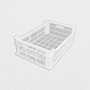 LAR PLF620 33L Solid HDPE Food Crate 600×400×190mm 750kg Compression Stackable Supermarket Display Box