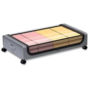 Under Bed Storage with Wheels Rolling Underbed Storage Containers with Clear Lids for Shoe Clothes Blankets Organization