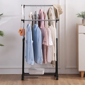 SHINEHOUSE Multi-Use Retractable Floor-standing Living Room Drying Coat Storage Rack PP Material 69x37x138CM Clothing Organizer
