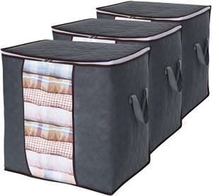 Clothes Storage Bag Large Capacity Organizer with Reinforced Handle Thick Fabric for Comforters Shoe Bag