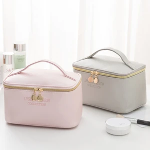 Customize Portable Waterproof PU Cosmetic Bag Standing Travel Storage Bag Custom logo Toilet Bag