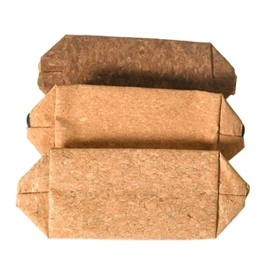 Custom Logo Eco-Friendly Multi Designs Cork Toiletry Organizer Case Travel Washing Bags with Zip Lock