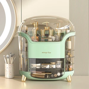 Korean Design Clear Plastic Cosmetics Storage Box Multifunctional New Rectangle Design with Detachable Feature