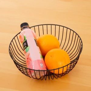 JB New Design Round Iron Metal Wire Basket for Storage Fruit ,vegetable Basket