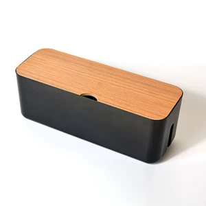 Cable Management Box Plastic Wall Mounted Self-Adhesive Power Cord Organizer Desk Storage Tray Home Decor Cable Management Box