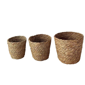 Wholesale Eco-Friendly Woven Round Plant Fiber Precision-Made Storage Basket for Home