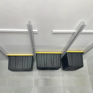 Steel Overhead Garage Storage Rack - Ceiling Tote Slide Rack, Garage Ceiling Storage Racks with Adjustable Rails