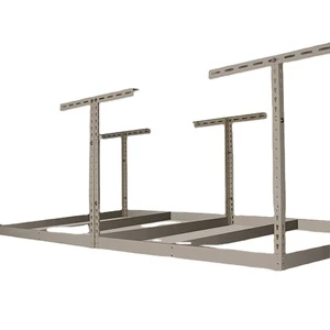 Heavy Duty Black Wall Shelf 96 Inch Overhead Garage Storage Rack Adjustable Ceiling Racking System with Wire Decking