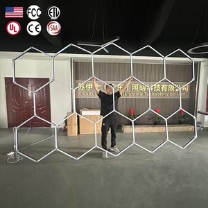 SUEZ DIY Garage Makeover Hexagon Shadowless Detailing Work Lights Honeycomb Gym Lighting Ceiling Hexagonal Led Light