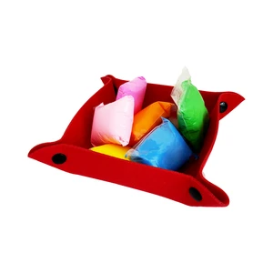 Mini Foldable Felt Woven Desk Storage Basket for Office and Home