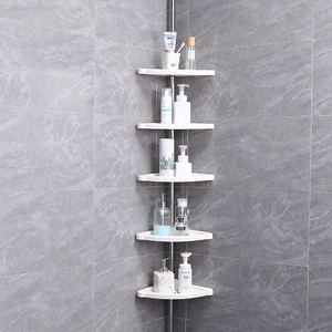 Bathroom No-punch Plastic Shower Shelf Wall Mounted Storage Organizer Rack