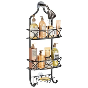 3 Tier Bathroom Shower Caddy Organizer Basket Rack Over Head Hanging Bathroom Shelves With Soap Holder