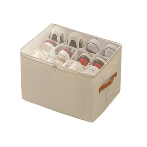 Shoe Box with Lid Large Household Storage Box Foldable Dustproof Waterproof Boot Storage Box Organizer Box for Bedroom