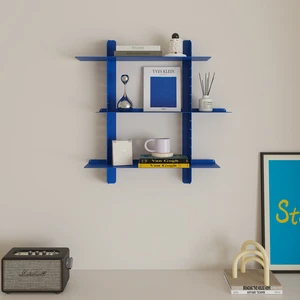 Modern Sustainable Multifunction Five-Tier Rectangle Wall-Mounted Iron Storage Rack with Glossy Finish for Living Room