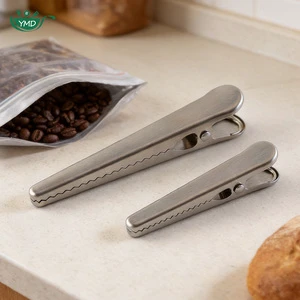 Heavy Duty Stainless Steel Serrated Airtight Snack Coffee Chip Metal Food Bag Sealing Clips