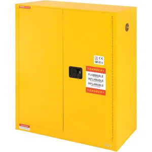 34-Gallon Cold-Rolled Steel Flammable Liquid Storage Cabinet 43.1x18.1x50.1 Inch Explosion Proof Chemical Storage Equipment
