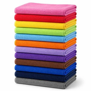 Custom Size 16x16 16x24 24x36 Inch Microfiber Car Cleaning Towel Edgeless Lint Free Detailing Cloth