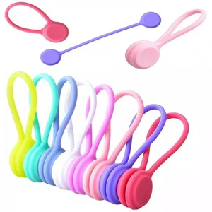 Magnet Silicone Wire Organizer Silicone Storage Strap for Earphone Cables Silicone Ties Cord Winder Magnetic Cable Organizer