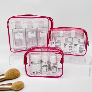 Simple Transparent Cosmetic Bag PVC Waterproof Clear Makeup Storage Case Travel Make up Organizer Pouch Bath Toiletry Wash Bag