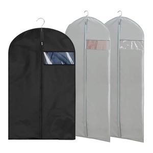 Custom Logo Waterproof Hanging Non Woven Dress Protector Clothes Dust Cover Customized Suit Garment Bags Closet Organizer