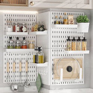 Kitchen Storage Shelves Plastic Peg Board Display Storage Shelf Assortment Hanging Pegboard Wall Organizer