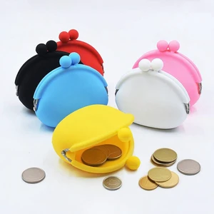 Factory Custom Animal Print Mini Silicone Small Blue Coin Pouch Purse With Kiss Lock For Coins Keys Lipstick Earphones