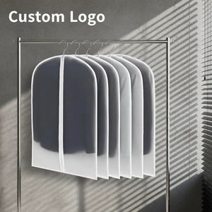 Transparent Plastic Hanging Garment Bag Dustproof PEVA Cover Zipper Closure Protective Foldable Closet Clothes Suit Storage Bag