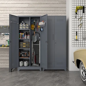 Steel Locking Storage Cabinet with Adjustable Height Eco-Friendly Durable Doors & Shelves for Garage & Home Office