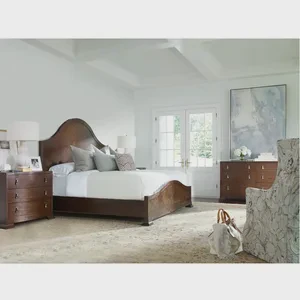Elegant Serpentine Dresser | Classic Curved Wood Bedroom Storage Chest with Refined Hardware