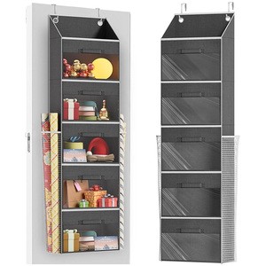 Christmas Over Door Wrapping Paper Organizer Storage with 5 Removable Drawers