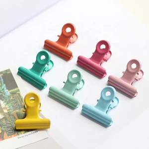 Candy Colors Round Head Multifunction Office Ticket Bill Metal File Clip Small Medium Size for Office Use Bulldog Clips