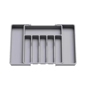 Hot Selling Silicone Modern Restaurant Use Silverware Storage Box Compartments Adjustable Retractable Drawer Dividers Cutlery