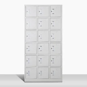 Durable Iron Furniture Storage Box Metal Cabinet 18 Door Cold Rolled Steel Locker for Office Changing Room Spa Gym School